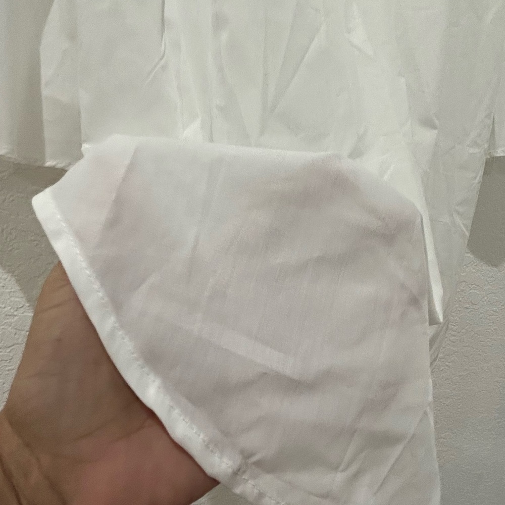 COCO’S KISS • White Bell Sleeve Button Down Shirt Dress • size S - Picture 11 of 14